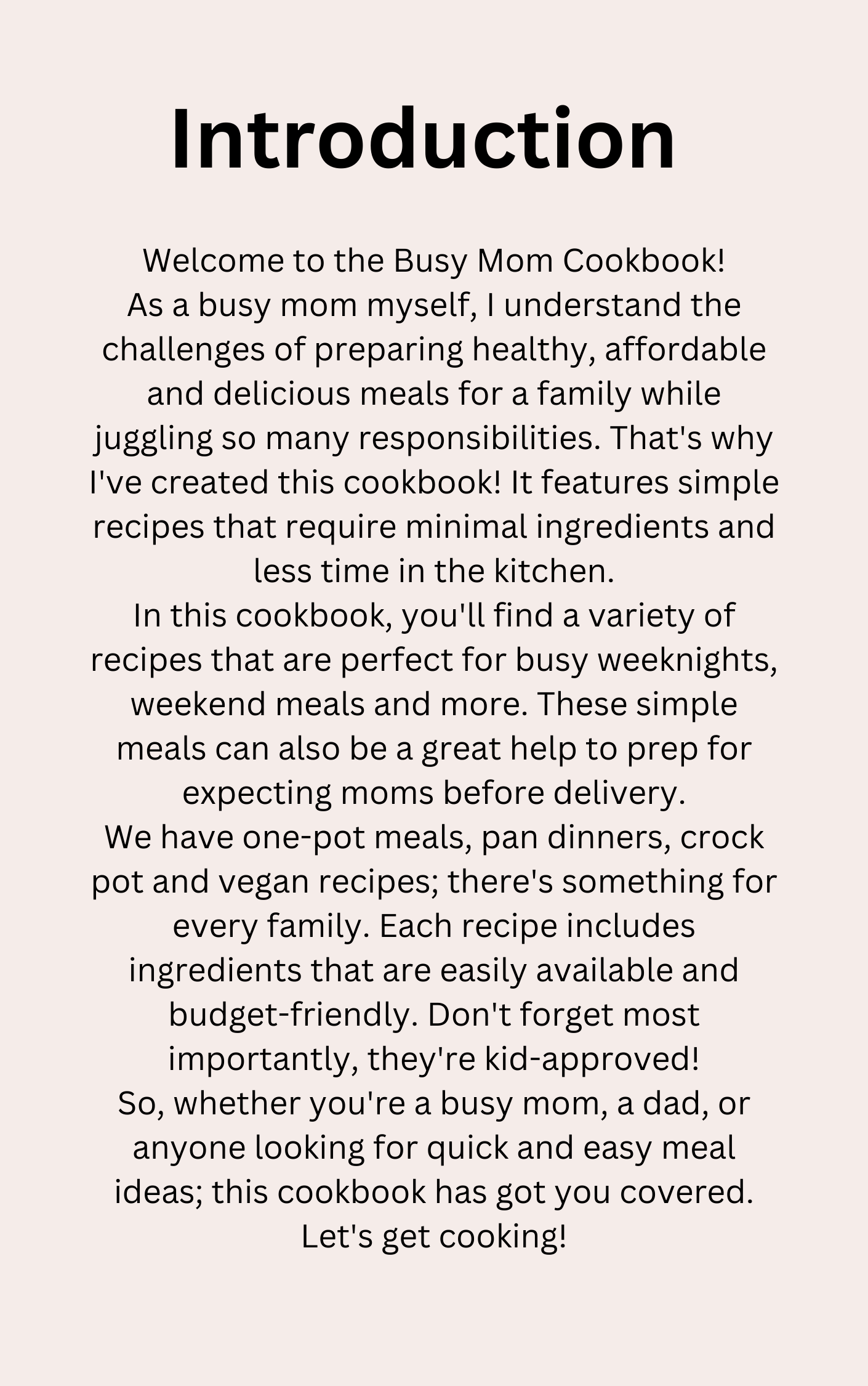 Busy Mom Cook Book