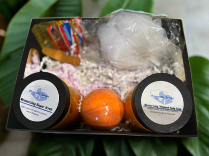 Unisex Gift Set: Bath Bomb, Whipped Soap & Sugar Scrub | Handmade Skincare