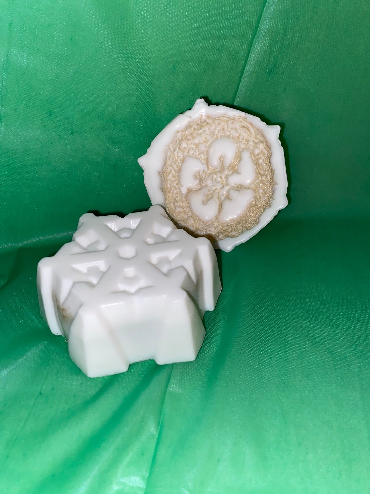 All Natural Loofa soap Winter Scents Snowflake Coconut Oil Loofah soap Exfoliating Loofah Soap Holiday Scents Handcrafted Luffa Soap Custom